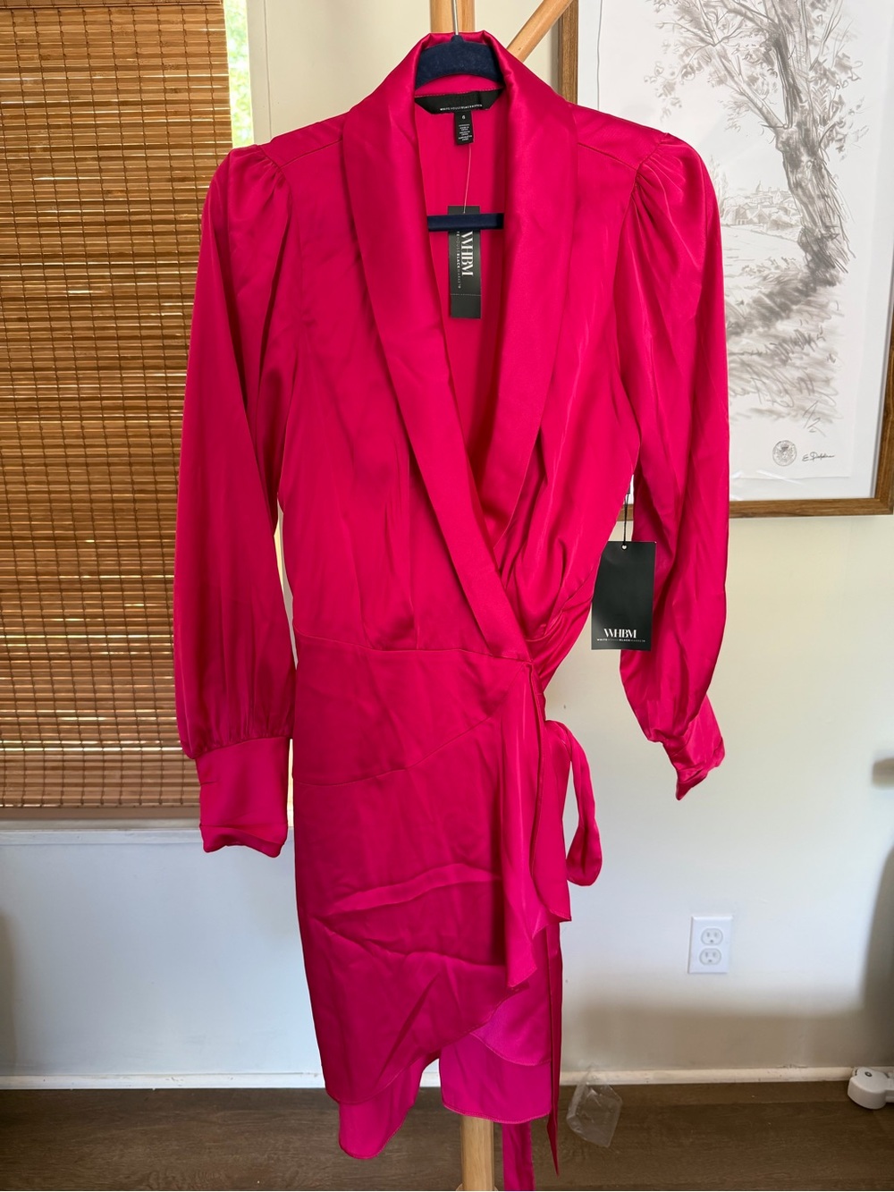 White House Black Market Pink Wrap Dress